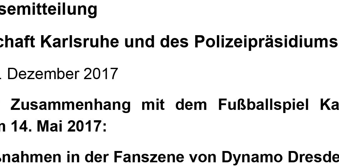 Gemeinsame Pressemitteilung der Staatsanwaltschaft Karlsruhe und des Polizeipräsidiums Karlsruhe
